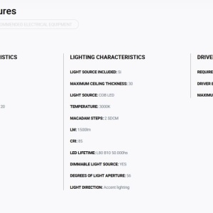 Spot LED incastrabil MINI-OPTIC Black downlight LED 12/18W 3000K 56° 1685/2260 lm 110516 universul-luminii.ro