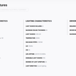 Spot LED incastrabil MINI-OPTIC White downlight LED CRI95 17/24W 3000K 20° 1920/2615 lm 110686 universul-luminii.ro