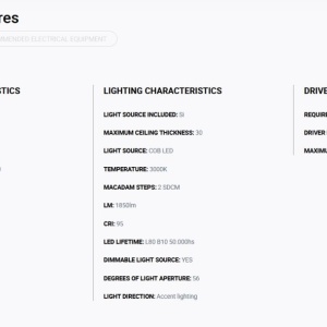 Spot LED incastrabil MINI-OPTIC White downlight LED CRI95 17/24W 3000K 56° 1920/2615 lm 110726 universul-luminii.ro