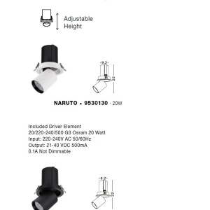 Spot LED incastrabil tavan ajustabil NARUTO alb 141116 universul-luminii.ro