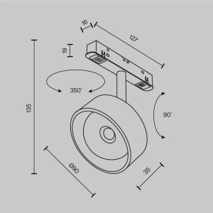 Spot LED pentru sina magnetica Exility Lens LED 3000K - Img 7