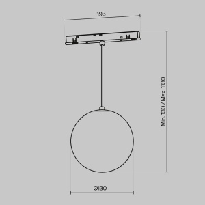 Spot LED suspendat, accesoriu pentru sina magnetica Exility, Luna negru 3000K 160756 universul-luminii.ro