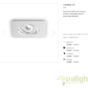 Spot orientabil, incastrabil LOUNGE FI1 BIANCO 138978 65016 universul-luminii.ro