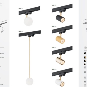 Spot pe sina NET negru/auriu / Accesoriu pentru sinele trifazate ARGON T-RACK - Img 7