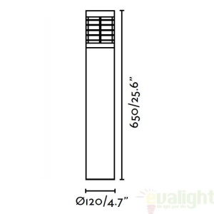 Stalp de exterior modern cu iluminat LED inaltime 65cm cu protectie IP54 GIZA LED 70768 64696 universul-luminii.ro