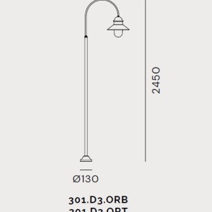 Stalp exterior cu protectie IP44 Borgo H-245cm 93596 universul-luminii.ro