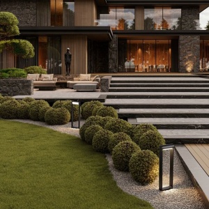 Stalp exterior LED 2700K IP65 Rox negru, H-60cm - Img 2