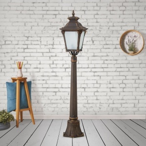Stalp exterior stil clasic IP23 H115cm Aiko AL 11-1140/1 Patina OR 181036 universul-luminii.ro