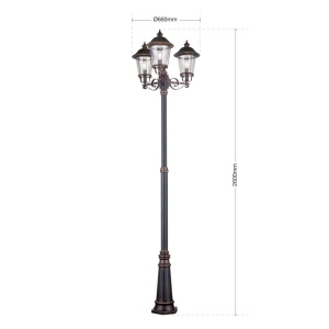 Stalp exterior stil clasic IP44 H260cm Kenzo AL 11K/360.PF8T3 schw.-kupfer OR - Img 9