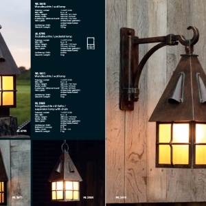 Stalp iluminat exterior din fier forjat inaltime 103,5cm, design medieval cu acoperis ondulat, AL 6844 178696 universul-luminii.ro