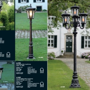 Stalp iluminat exterior din fier forjat, inaltime 247cm, AL 6784 176166 universul-luminii.ro