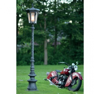 Stalp iluminat exterior din fier forjat, inaltime 247cm, AL 6784