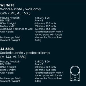 Stalp iluminat exterior din fier forjat, inaltime 58cm, AL 6803 51456 universul-luminii.ro