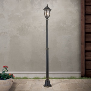 Stalp iluminat exterior stil clasic IP43 H195 Puchberg AL 11K/82506 schwarz-gold/rauch OR 631216 universul-luminii.ro