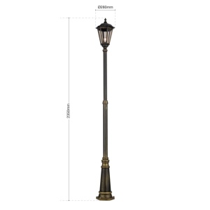 Stalp iluminat exterior stil clasic IP43 H249 Puchberg AL 11K/82508 schwarz-gold/rauch OR 631276 universul-luminii.ro
