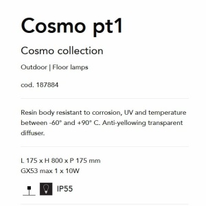 Stalp LED iluminat exterior design modern COSMO PT1 NERO 52316 universul-luminii.ro