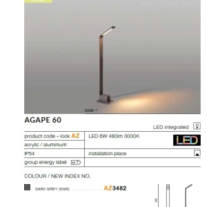 Stalp LED iluminat exterior IP54 AGAPE H-60cm ZZ AZ3482 81366 universul-luminii.ro
