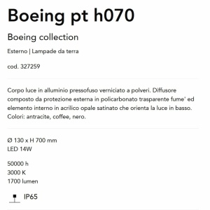 Stalp LED iluminat exterior IP65 Boeing pt H-70cm coffee 164316 universul-luminii.ro