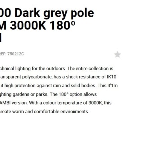 Stalp LED iluminat exterior simetric 180º IP65 RUSH 310cm 3000K CASAMBI 128816 universul-luminii.ro