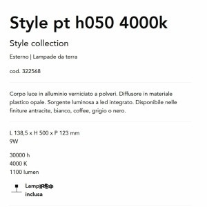 Stalp LED iluminat exterior Style pt h050 4000k cafeniu 143496 universul-luminii.ro