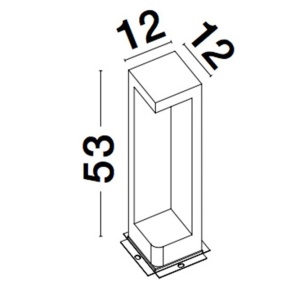 Stalp LED modern de exterior IP65 GRANTE gri ciment, H-53cm 190836 universul-luminii.ro