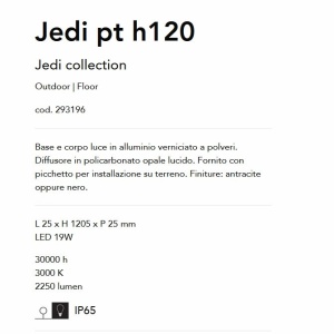 Stalp LED slim pentru iluminat exterior, IP65 Jedi pt h120 negru 55806 universul-luminii.ro