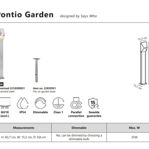 Stalp mediu pentru iluminat exterior IP54 Pontio otel galvanizat 221386 universul-luminii.ro