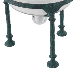 Suport lumanare LUX Grace, metal verde vintage 113689 HZ - Img 4