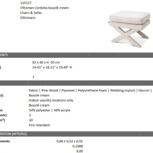 Taburete Cordoba, boucle crem 115217 HZ - Img 5