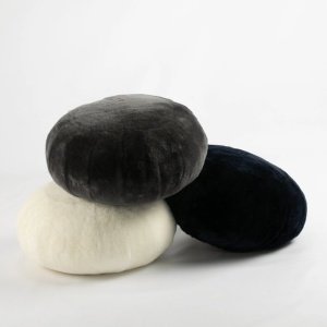 Taburete din blana de oaie Short Wool Curly Round 60cm - Img 6
