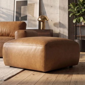 Taburete din piele naturala maro coniac BIG GEORGE 95cm