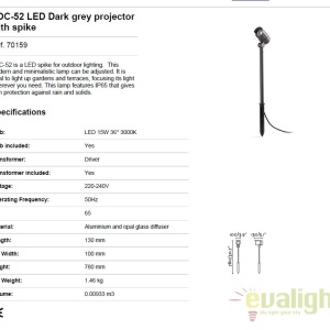 Tarus cu proiector LED iluminat exterior design modern FOC-52 70159 49796 universul-luminii.ro