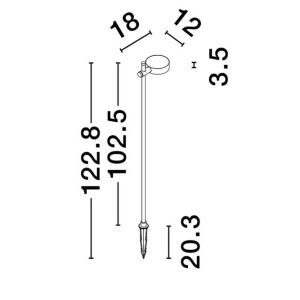 Tarus cu spot LED directionabil iluminat exterior IP65 DYOL H-102cm 229536 universul-luminii.ro