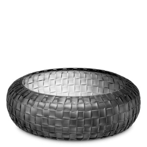 Vas decorativ design LUX realizat manual din sticla Varese gri - Img 3