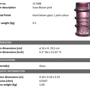 Vas decorativ din sticla design LUX Bloom pink - Img 2