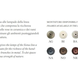 Veioza clasica cu flori din ceramica realizate manual SIENAL 129376 universul-luminii.ro