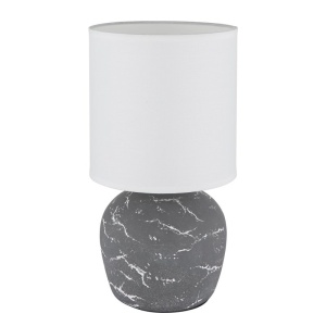Veioza de masa ceramica gri textil alb MARBLE 250896 universul-luminii.ro