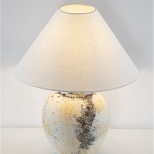 Veioza decorativa, Ceramica, Tesatura, Alb, LUPE 245476 universul-luminii.ro