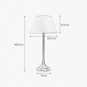 Veioza, Lampa de masa cu abajur elegant Ivory Striped - Img 3