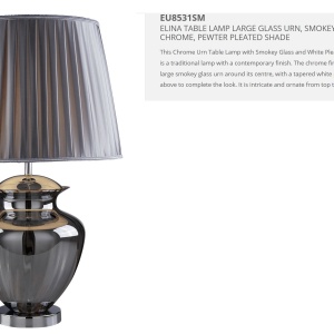 Veioza / Lampa de masa decorativa design elegant Elina EU8531SM SRT 59976 universul-luminii.ro