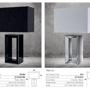 Veioza / Lampa de masa decorativa design elegant Mirror EU1610BK SRT 58716 universul-luminii.ro