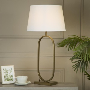 Veioza/Lampa de masa decorativa Modish bronz/alb - Img 2