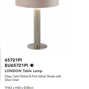 Veioza/Lampa de masa design decorativ London argintiu/roz 139816 universul-luminii.ro