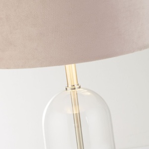Veioza/Lampa de masa design decorativ Oxford nickel/roz 139836 universul-luminii.ro