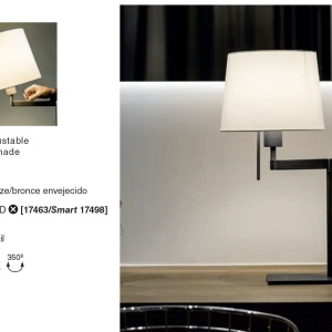 Veioza / Lampa de masa design elegant ARTIS bronz/alb 92096 universul-luminii.ro