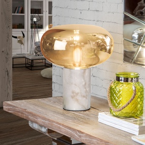 Veioza / Lampa de masa design elegant Fungi alb/ chihlimbar 93076 universul-luminii.ro