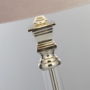 Veioza/Lampa de masa design lux elegant Belle crom/roz 148786 universul-luminii.ro