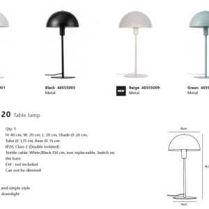 Veioza, lampa de masa design minimalist scandinav Ellen 20 bej 117926 universul-luminii.ro