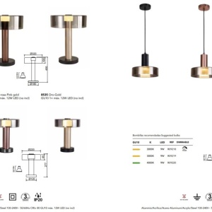 Veioza, Lampa de masa design modern Gin Small auriu-roze 131566 universul-luminii.ro
