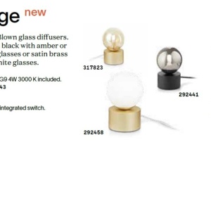 Veioza/Lampa de masa design modern Perlage tl3 alama/amber 128386 universul-luminii.ro